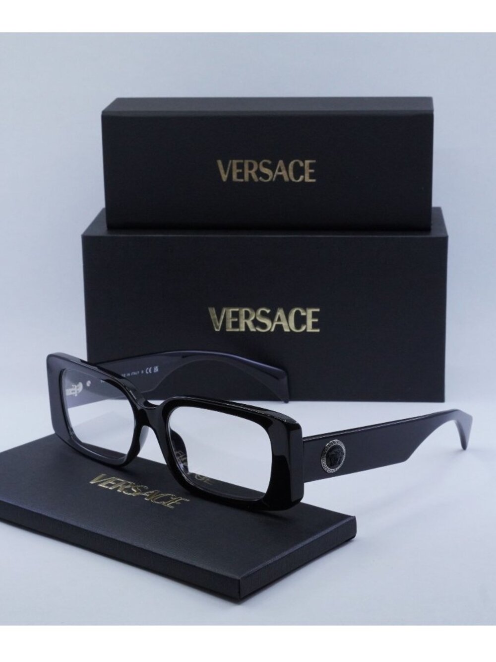 Versace VE3362U GB1 Rectangle Eyeglasses – Black 53mm
